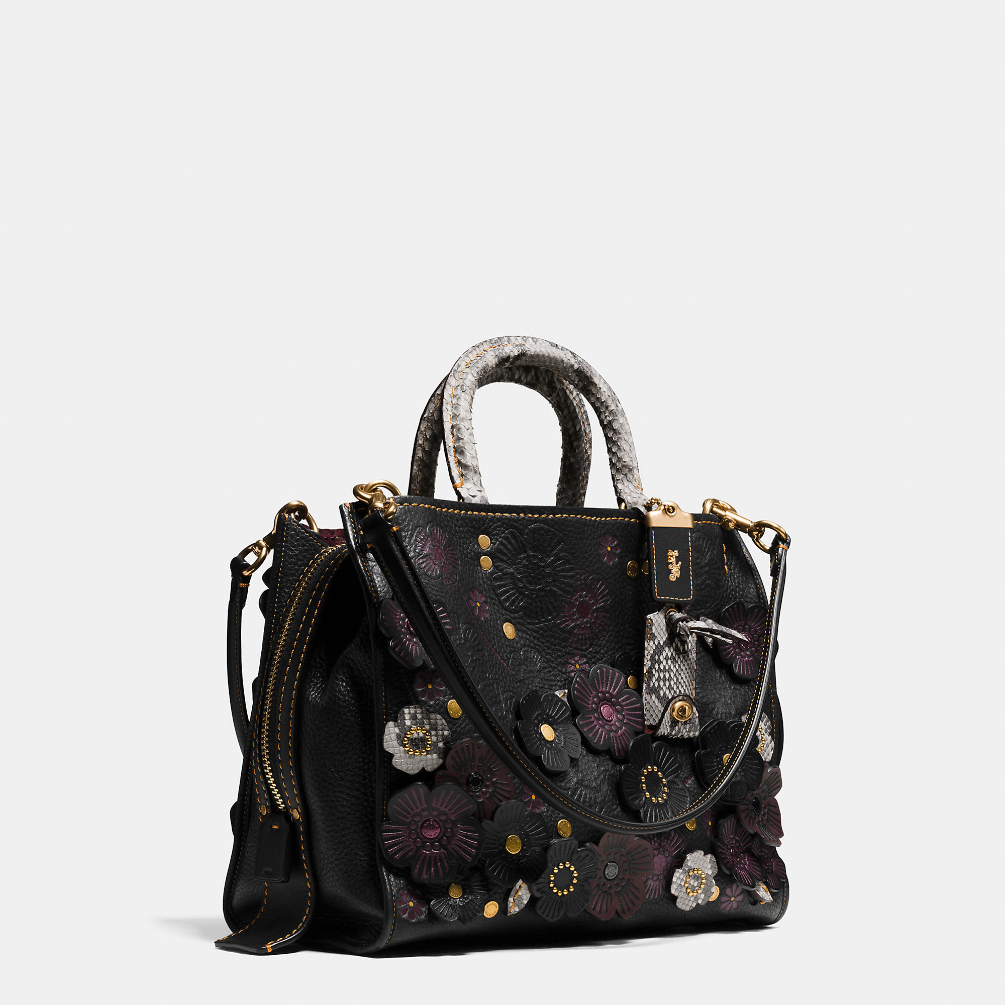 coach tea rose bucket bag